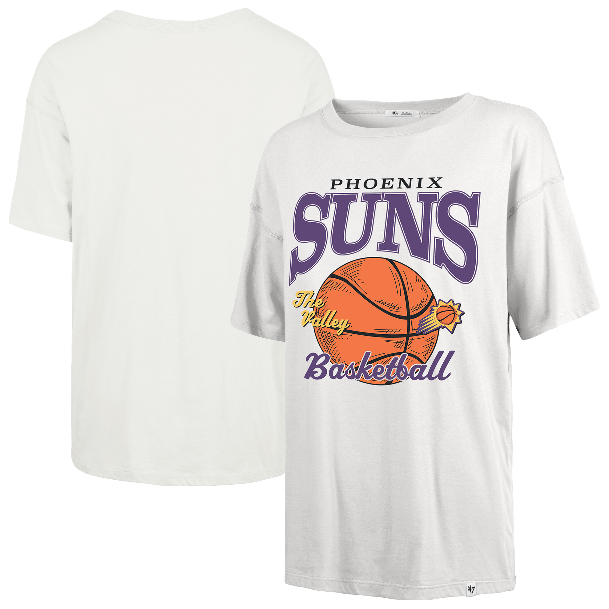 Women's-'47 White Phoenix Suns City Edition Down Court Sadie T-Shirt